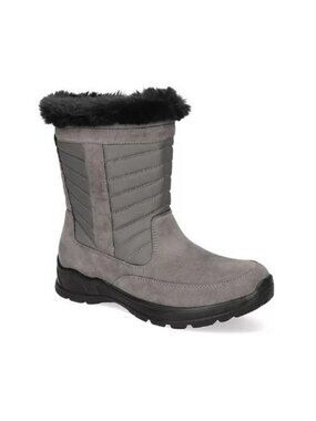 Easy Street Women's Frazer Grey Waterproof Side Zip Boots Size 8 W (MSRP $90)
